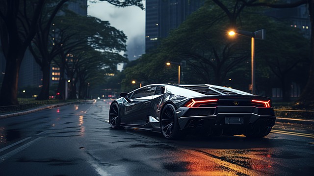lamborghini bei nacht auf der straße